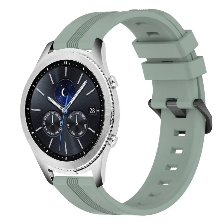 Bracelet de montre en silicone rayé concave de 22 mm, pour Samsung Galaxy Watch3 45 mm, pour Samsung Galaxy Watch 46 mm, pour Samsung Gear S3 Classic, pour Samsung Gear S3 Frontier