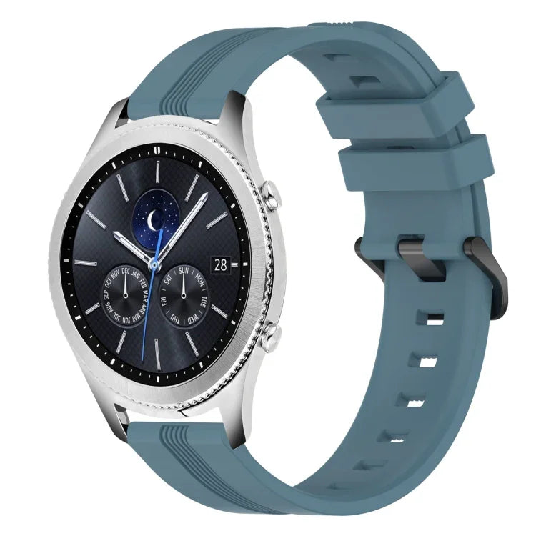 Bracelet de montre en silicone rayé concave de 22 mm, pour Samsung Galaxy Watch3 45 mm, pour Samsung Galaxy Watch 46 mm, pour Samsung Gear S3 Classic, pour Samsung Gear S3 Frontier