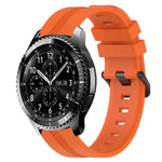 Bracelet de montre en silicone rayé concave de 22 mm, pour Samsung Galaxy Watch3 45 mm, pour Samsung Galaxy Watch 46 mm, pour Samsung Gear S3 Classic, pour Samsung Gear S3 Frontier