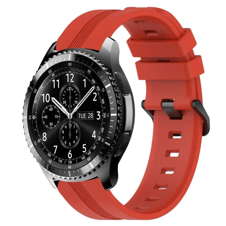 Bracelet de montre en silicone rayé concave de 22 mm, pour Samsung Galaxy Watch3 45 mm, pour Samsung Galaxy Watch 46 mm, pour Samsung Gear S3 Classic, pour Samsung Gear S3 Frontier