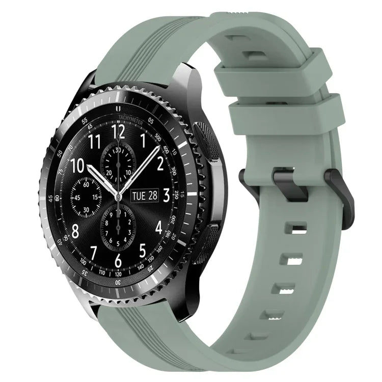 Bracelet de montre en silicone rayé concave de 22 mm, pour Samsung Galaxy Watch3 45 mm, pour Samsung Galaxy Watch 46 mm, pour Samsung Gear S3 Classic, pour Samsung Gear S3 Frontier