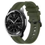 Bracelet de montre en silicone rayé concave de 22 mm, pour Samsung Galaxy Watch3 45 mm, pour Samsung Galaxy Watch 46 mm, pour Samsung Gear S3 Classic, pour Samsung Gear S3 Frontier