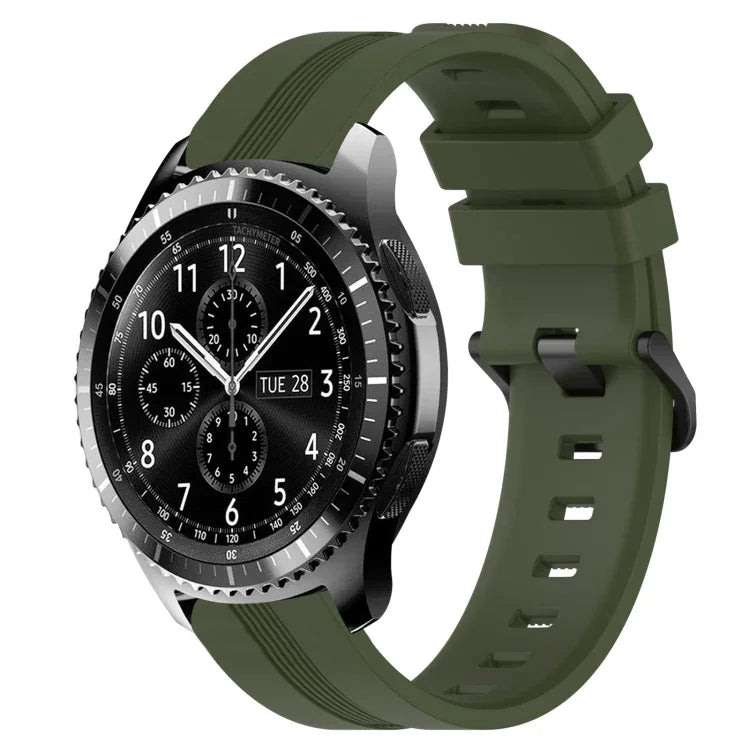Bracelet de montre en silicone rayé concave de 22 mm, pour Samsung Galaxy Watch3 45 mm, pour Samsung Galaxy Watch 46 mm, pour Samsung Gear S3 Classic, pour Samsung Gear S3 Frontier