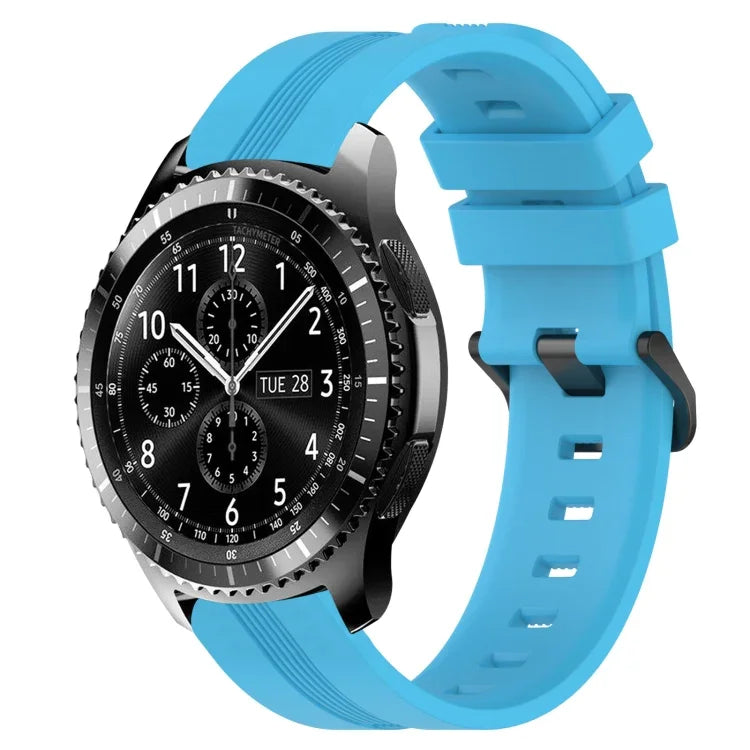 Bracelet de montre en silicone rayé concave de 22 mm, pour Samsung Galaxy Watch3 45 mm, pour Samsung Galaxy Watch 46 mm, pour Samsung Gear S3 Classic, pour Samsung Gear S3 Frontier