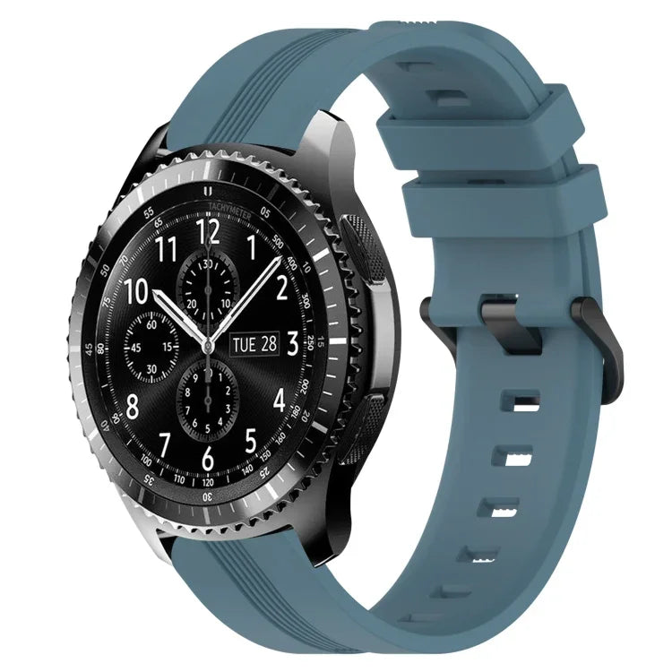 Bracelet de montre en silicone rayé concave de 22 mm, pour Samsung Galaxy Watch3 45 mm, pour Samsung Galaxy Watch 46 mm, pour Samsung Gear S3 Classic, pour Samsung Gear S3 Frontier