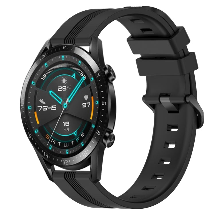 22mm Concave Striped Slicone Watch Band, For Huawei Watch GT 2E, For Huawei GT2 46mm, For Honor Watch GS 3, For Honor Watch GS Pro