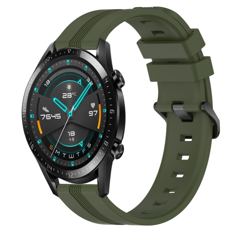 22mm Concave Striped Slicone Watch Band, For Huawei Watch GT 2E, For Huawei GT2 46mm, For Honor Watch GS 3, For Honor Watch GS Pro