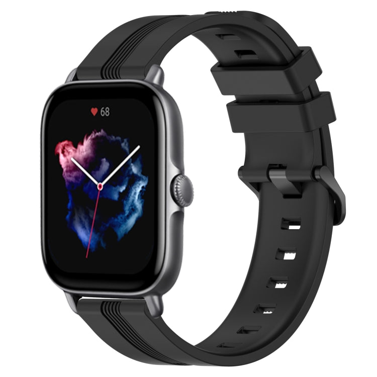 20mm Concave Striped Slicone Watch Band, For Amazfit GTS 4, For Amazfit GTS 3, For Amazfit GTS 2E, For Amazfit GTS 2 Mini