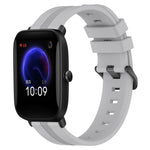20mm Concave Striped Slicone Watch Band, For Amazfit Pop