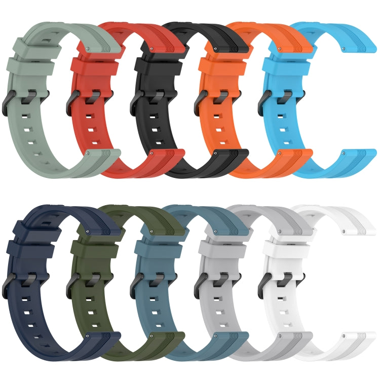 20mm Concave Striped Slicone Watch Band, For Garmin Garminmove Style, For Garmin Forerunner 645 Music, For Garmin Forerunner Sq2, For Garmin Forerunner Sq2 Music