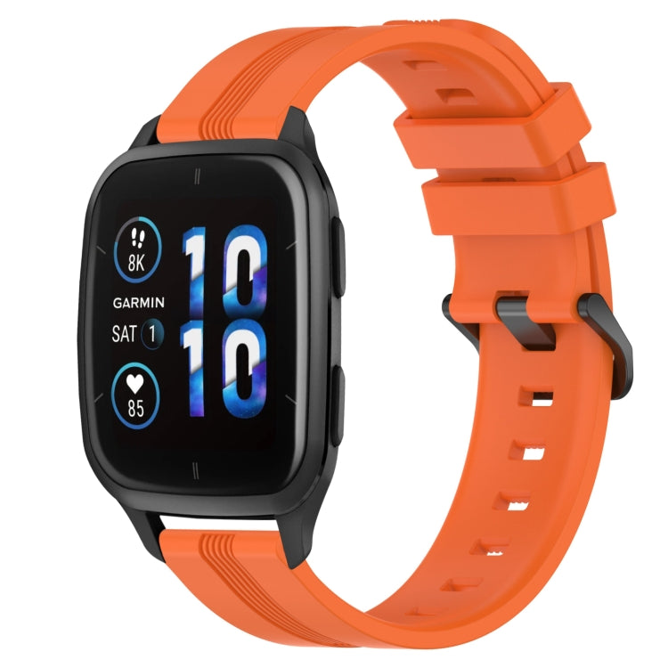 20mm Concave Striped Slicone Watch Band, For Garmin Garminmove Style, For Garmin Forerunner 645 Music, For Garmin Forerunner Sq2, For Garmin Forerunner Sq2 Music