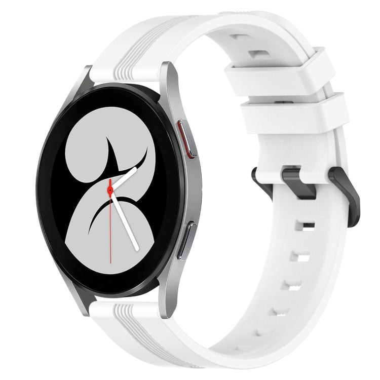 20mm Concave Striped Slicone Watch Band, For Samsung Galaxy Watch4 44mm, For Samsung Galaxy Watch4 40mm, For Samsung  Galaxy Watch 4 Classic 42mm, For Samsung  Galaxy Watch 4 Classic 46mm