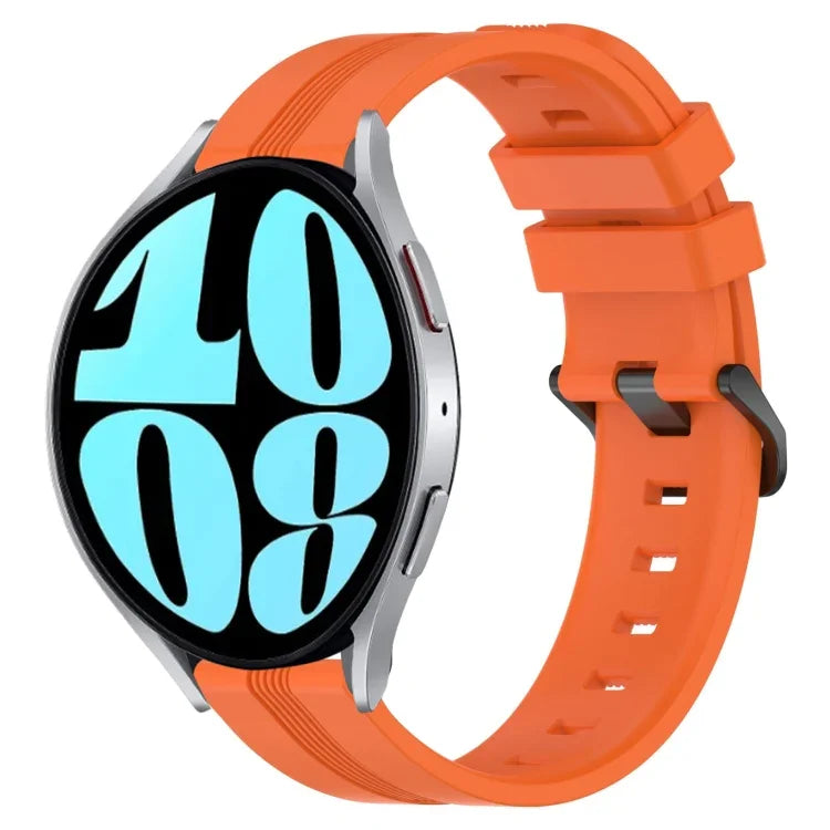 Bracelet de montre en silicone à rayures concaves de 20 mm, pour Samsung Galaxy Watch 6 40 mm, pour Samsung Galaxy Watch 6 Classic 43 mm