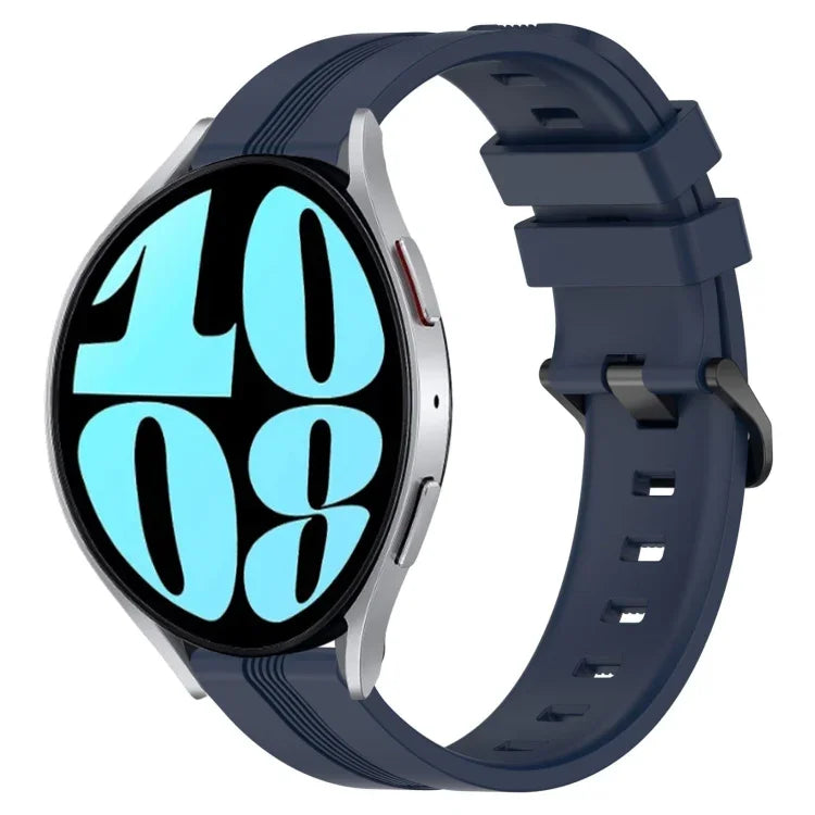 Bracelet de montre en silicone à rayures concaves de 20 mm, pour Samsung Galaxy Watch 6 40 mm, pour Samsung Galaxy Watch 6 Classic 43 mm