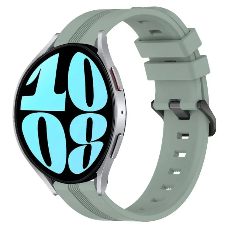 Bracelet de montre en silicone à rayures concaves de 20 mm, pour Samsung Galaxy Watch 6 40 mm, pour Samsung Galaxy Watch 6 Classic 43 mm