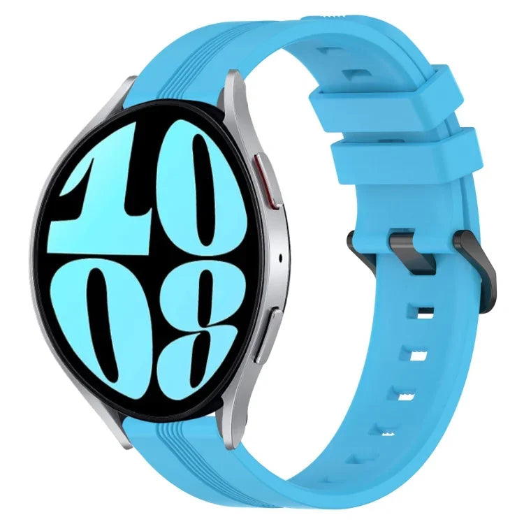 Bracelet de montre en silicone à rayures concaves de 20 mm, pour Samsung Galaxy Watch 6 40 mm, pour Samsung Galaxy Watch 6 Classic 43 mm