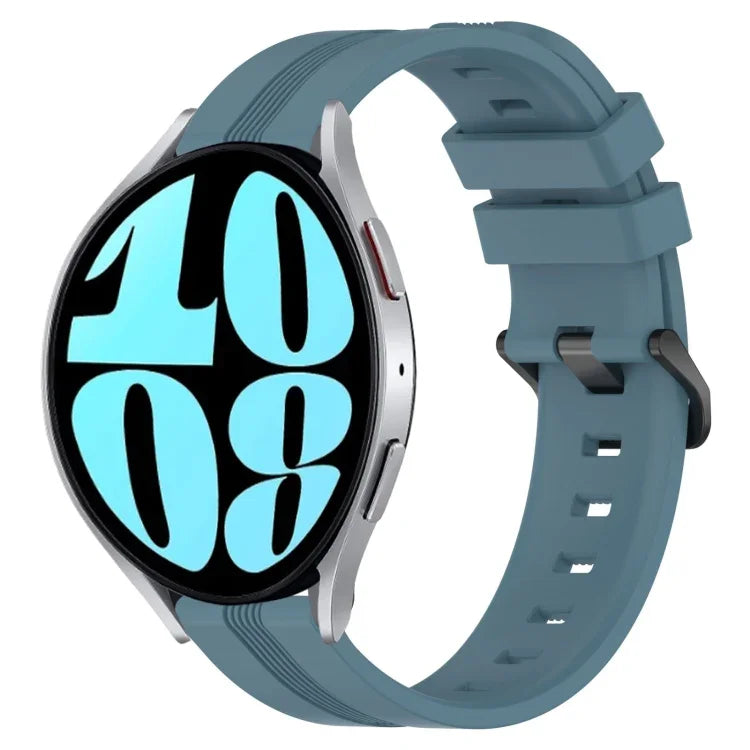 Bracelet de montre en silicone à rayures concaves de 20 mm, pour Samsung Galaxy Watch 6 40 mm, pour Samsung Galaxy Watch 6 Classic 43 mm