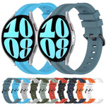 Bracelet de montre en silicone à rayures concaves de 20 mm, pour Samsung Galaxy Watch 6 40 mm, pour Samsung Galaxy Watch 6 Classic 43 mm
