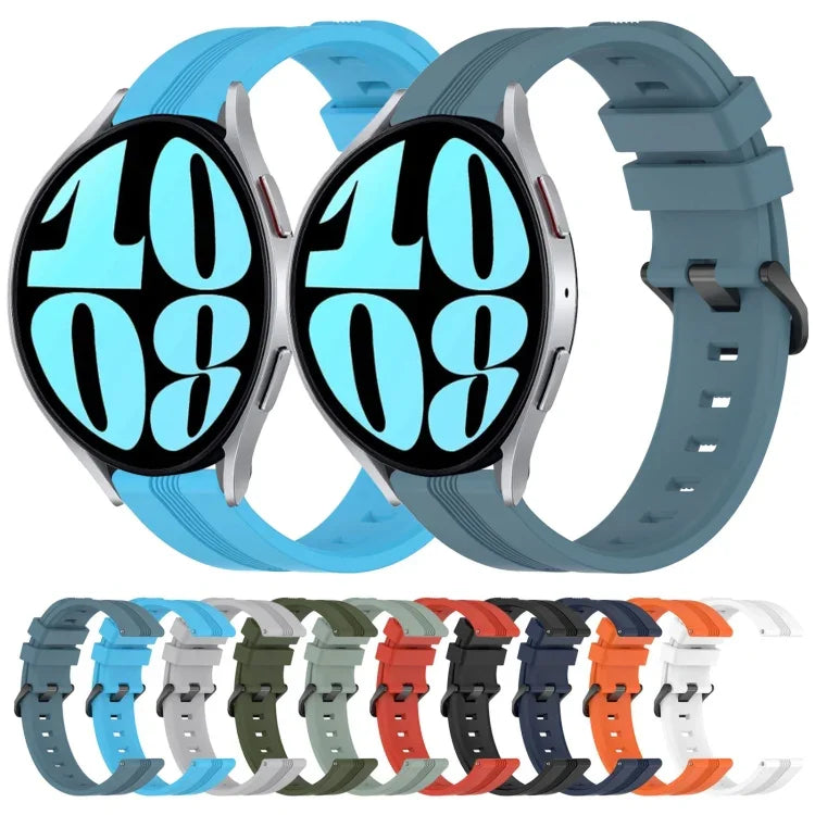 Bracelet de montre en silicone à rayures concaves de 20 mm, pour Samsung Galaxy Watch 6 40 mm, pour Samsung Galaxy Watch 6 Classic 43 mm