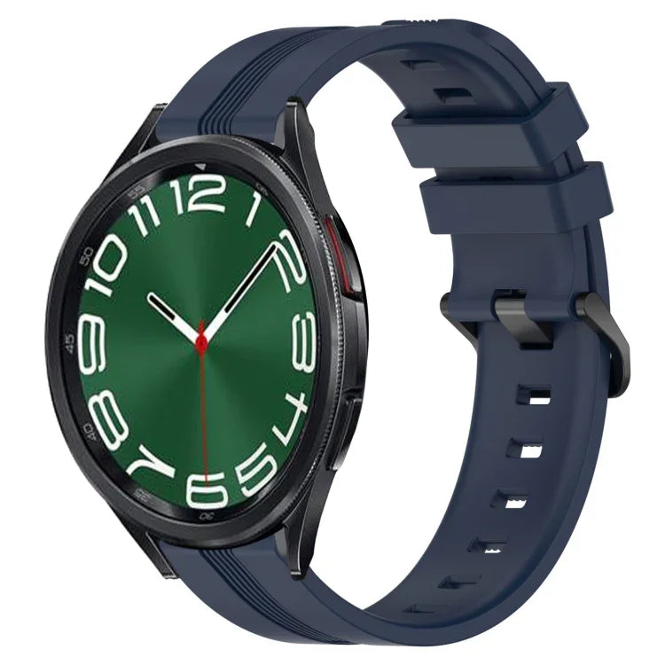 Bracelet de montre en silicone à rayures concaves de 20 mm, pour Samsung Galaxy Watch 6 40 mm, pour Samsung Galaxy Watch 6 Classic 43 mm