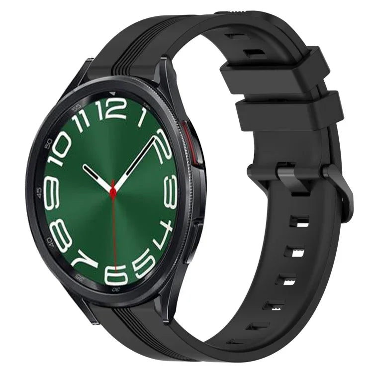 Bracelet de montre en silicone à rayures concaves de 20 mm, pour Samsung Galaxy Watch 6 40 mm, pour Samsung Galaxy Watch 6 Classic 43 mm