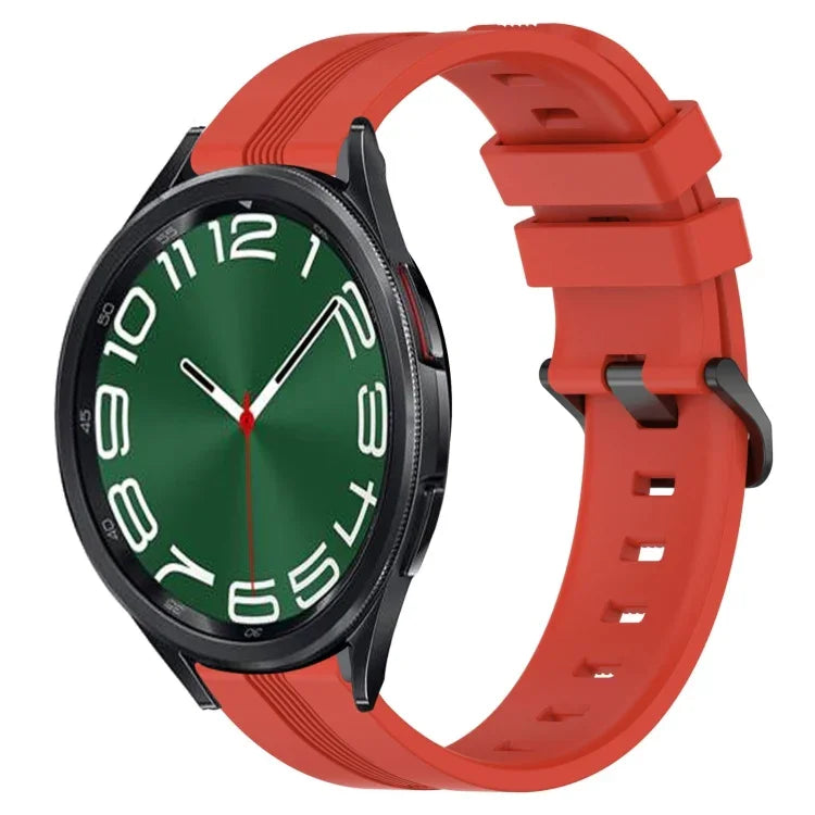 Bracelet de montre en silicone à rayures concaves de 20 mm, pour Samsung Galaxy Watch 6 40 mm, pour Samsung Galaxy Watch 6 Classic 43 mm