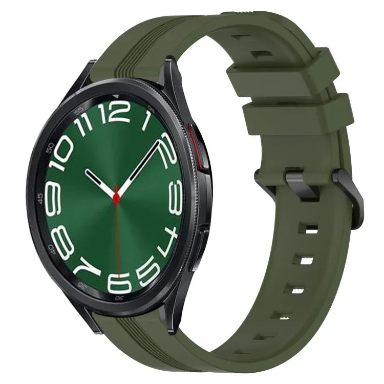 Bracelet de montre en silicone à rayures concaves de 20 mm, pour Samsung Galaxy Watch 6 40 mm, pour Samsung Galaxy Watch 6 Classic 43 mm