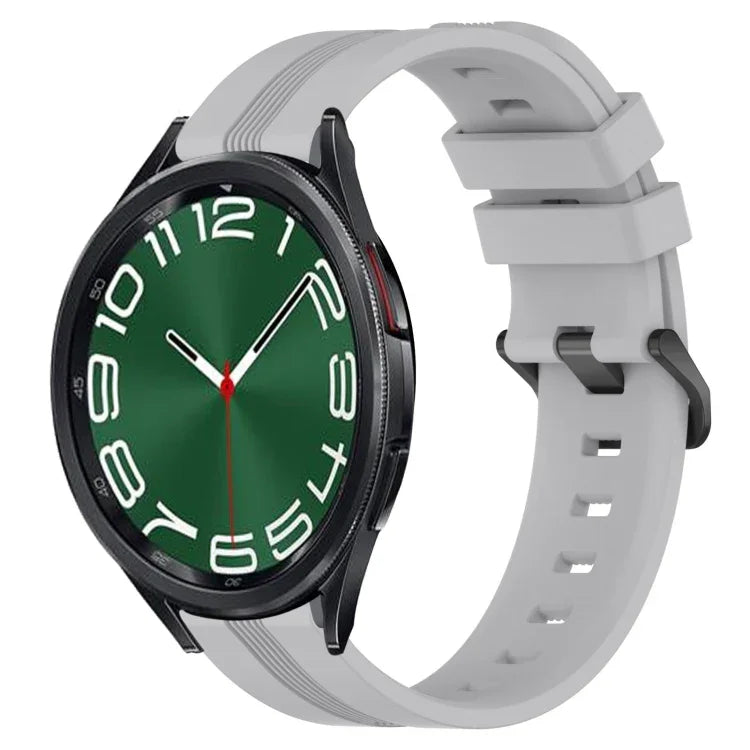 Bracelet de montre en silicone à rayures concaves de 20 mm, pour Samsung Galaxy Watch 6 40 mm, pour Samsung Galaxy Watch 6 Classic 43 mm