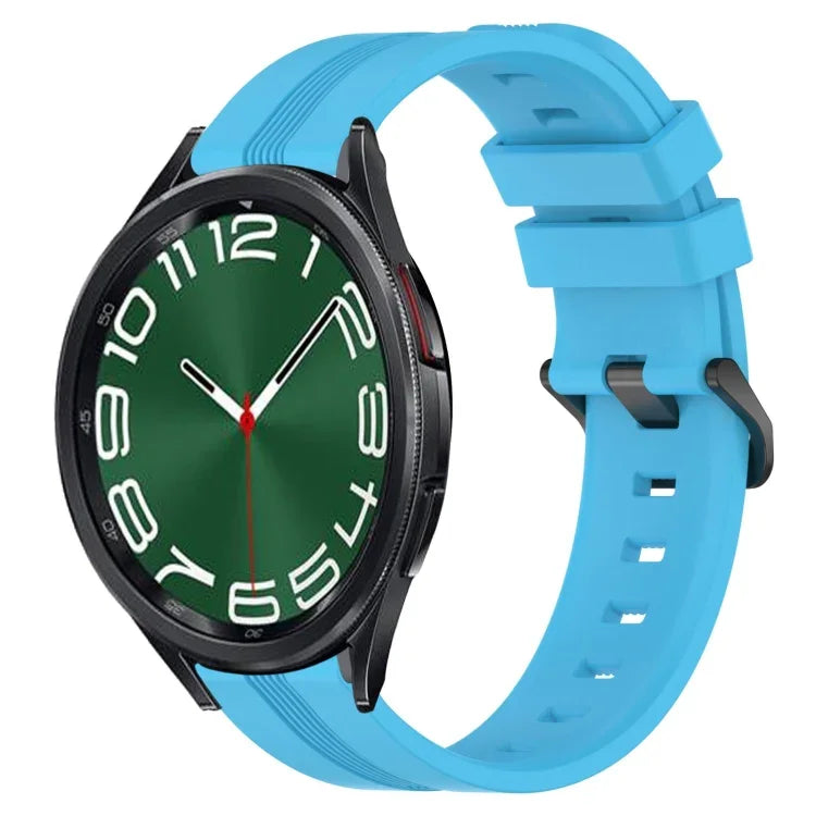 Bracelet de montre en silicone à rayures concaves de 20 mm, pour Samsung Galaxy Watch 6 40 mm, pour Samsung Galaxy Watch 6 Classic 43 mm