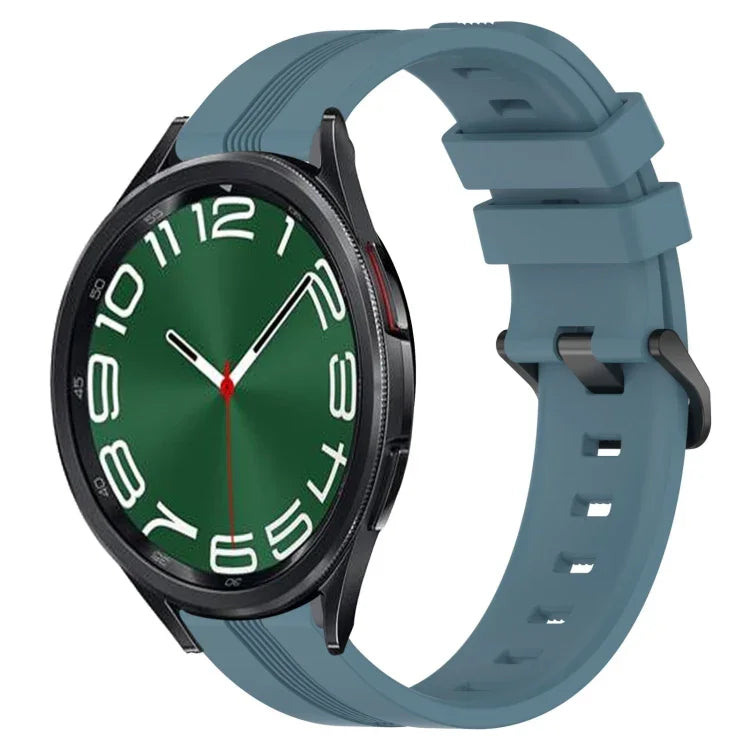 Bracelet de montre en silicone à rayures concaves de 20 mm, pour Samsung Galaxy Watch 6 40 mm, pour Samsung Galaxy Watch 6 Classic 43 mm