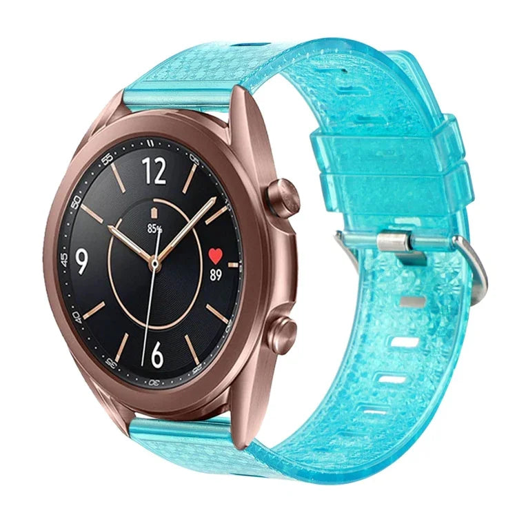 Bracelet de montre en TPU transparent brillant à motif diamant de 20 mm