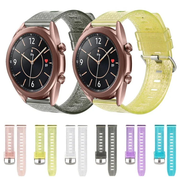 Bracelet de montre en TPU transparent brillant à motif diamant de 20 mm