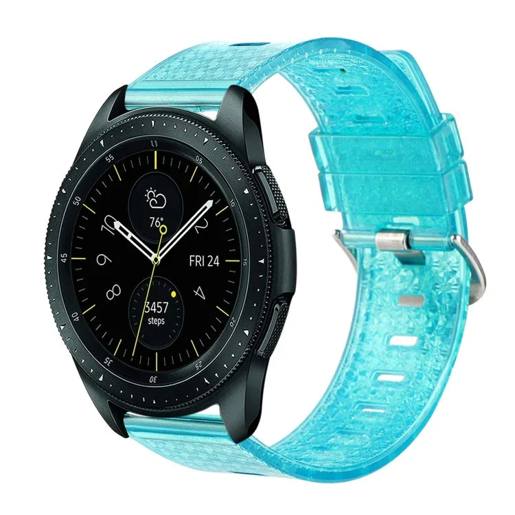 Bracelet de montre en TPU transparent brillant à motif diamant de 20 mm