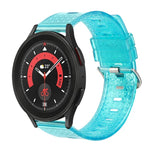 Bracelet de montre en TPU transparent brillant à motif diamant de 20 mm