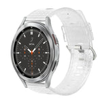Bracelet de montre en TPU transparent brillant à motif diamant de 20 mm