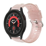 Bracelet de montre en TPU transparent brillant à motif diamant de 20 mm