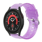 Bracelet de montre en TPU transparent brillant à motif diamant de 20 mm