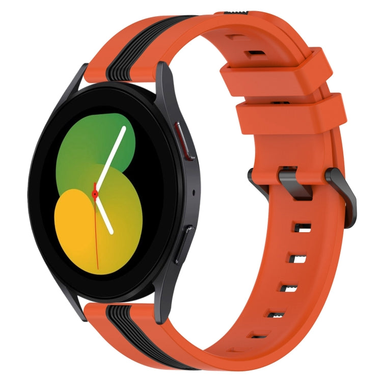 Bracelet de montre en silicone bicolore vertical 20 mm, pour Samsung Galaxy Watch5 44 mm, pour Samsung Galaxy Watch 6 Classic 47 mm, pour Samsung Galaxy Watch5 40 mm, pour Samsung Galaxy Watch5 Pro 45 mm