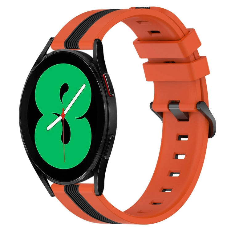Bracelet de montre en silicone bicolore vertical de 20 mm, pour Samsung Galaxy Watch4 44mm, pour Samsung Galaxy Watch4 40mm, pour Samsung Galaxy Watch4 Classic 42mm, pour Samsung Galaxy Watch4 Classic 46mm