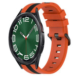20mm Vertical Two-Color Silicone Watch Band, For Samsung Galaxy Watch 6 40mm, For Samsung Galaxy Watch 6 Classic 43mm