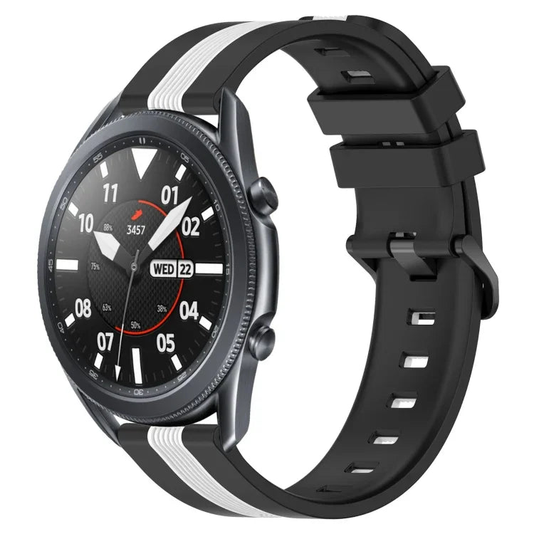 Bracelet de montre en silicone bicolore vertical 22 mm, pour Samsung Galaxy Watch3 45 mm, pour Samsung Galaxy Watch 46 mm, pour Samsung Gear S3 Classic, pour Samsung Gear S3 Frontier