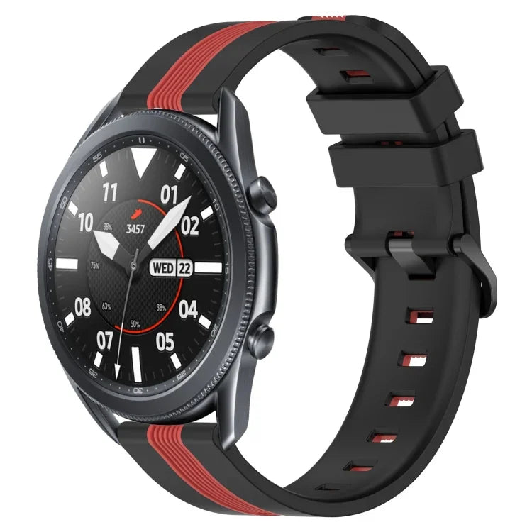 Bracelet de montre en silicone bicolore vertical 22 mm, pour Samsung Galaxy Watch3 45 mm, pour Samsung Galaxy Watch 46 mm, pour Samsung Gear S3 Classic, pour Samsung Gear S3 Frontier