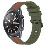 Bracelet de montre en silicone bicolore vertical 22 mm, pour Samsung Galaxy Watch3 45 mm, pour Samsung Galaxy Watch 46 mm, pour Samsung Gear S3 Classic, pour Samsung Gear S3 Frontier