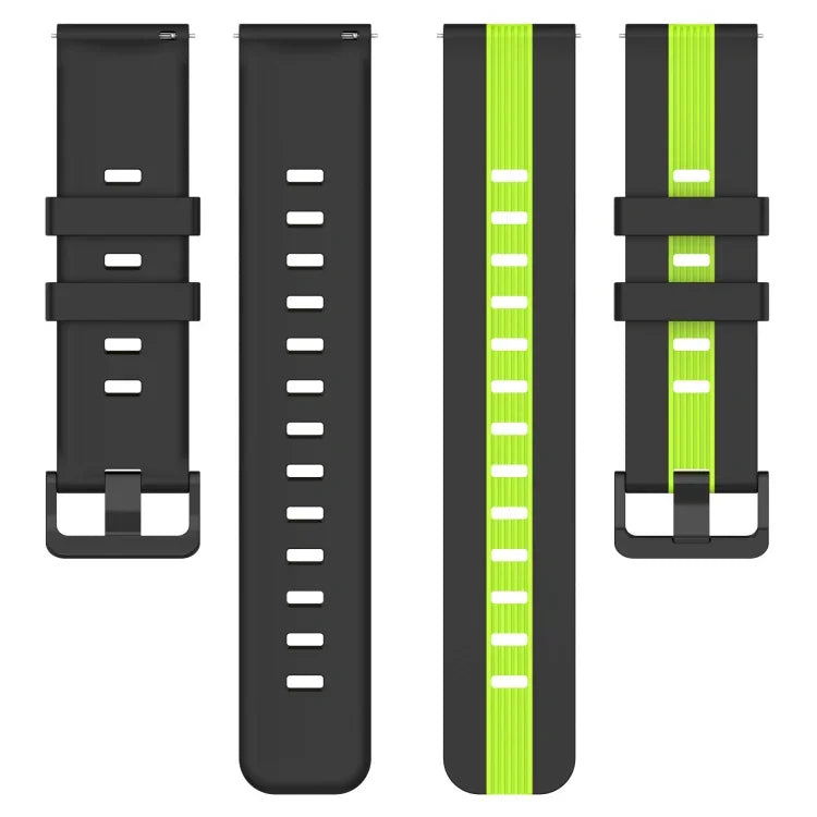 Bracelet de montre en silicone bicolore vertical 22 mm, pour Samsung Galaxy Watch3 45 mm, pour Samsung Galaxy Watch 46 mm, pour Samsung Gear S3 Classic, pour Samsung Gear S3 Frontier