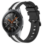 Bracelet de montre en silicone bicolore vertical 22 mm, pour Samsung Galaxy Watch3 45 mm, pour Samsung Galaxy Watch 46 mm, pour Samsung Gear S3 Classic, pour Samsung Gear S3 Frontier