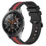 Bracelet de montre en silicone bicolore vertical 22 mm, pour Samsung Galaxy Watch3 45 mm, pour Samsung Galaxy Watch 46 mm, pour Samsung Gear S3 Classic, pour Samsung Gear S3 Frontier