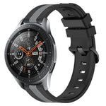 Bracelet de montre en silicone bicolore vertical 22 mm, pour Samsung Galaxy Watch3 45 mm, pour Samsung Galaxy Watch 46 mm, pour Samsung Gear S3 Classic, pour Samsung Gear S3 Frontier