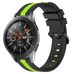 Bracelet de montre en silicone bicolore vertical 22 mm, pour Samsung Galaxy Watch3 45 mm, pour Samsung Galaxy Watch 46 mm, pour Samsung Gear S3 Classic, pour Samsung Gear S3 Frontier