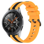 Bracelet de montre en silicone bicolore vertical 22 mm, pour Samsung Galaxy Watch3 45 mm, pour Samsung Galaxy Watch 46 mm, pour Samsung Gear S3 Classic, pour Samsung Gear S3 Frontier