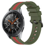 Bracelet de montre en silicone bicolore vertical 22 mm, pour Samsung Galaxy Watch3 45 mm, pour Samsung Galaxy Watch 46 mm, pour Samsung Gear S3 Classic, pour Samsung Gear S3 Frontier